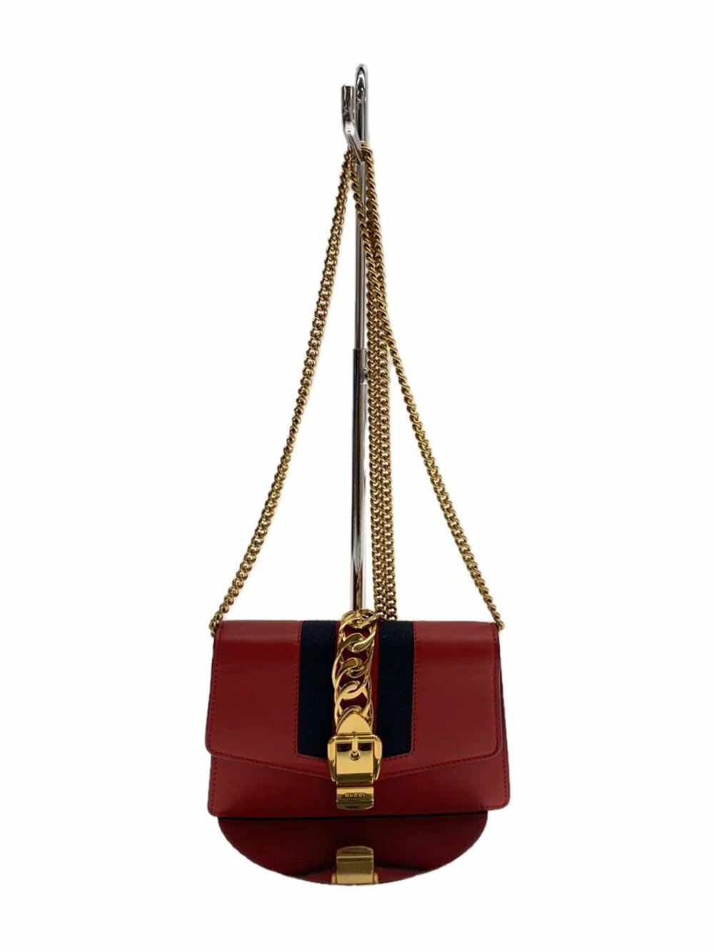 Gucci Sylvie Chain Shoulder Bag web stripe RED